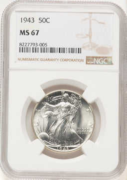 1943 50C Walking Liberty Half Dollar NGC MS67 (782132012)
