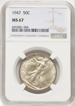 1947 50C Walking Liberty Half Dollar NGC MS67 (782214016)
