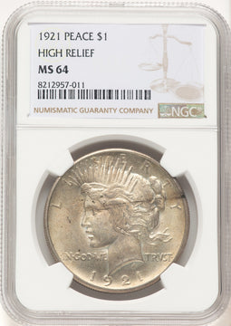 1921 Peace Dollar NGC MS64 (782214039)