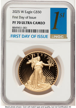 2025-W Proof Gold Eagle 1 oz FDI 1ST NGC PF70