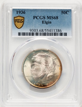 1936 50C Elgin Commemorative Silver PCGS MS68