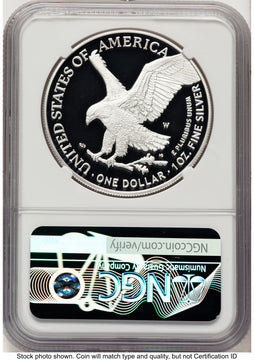 2025-W Proof Silver Eagle Privy U.S. Army 250th Anniversary 1 oz AR Jeff Garrett Red Book NGC PF70