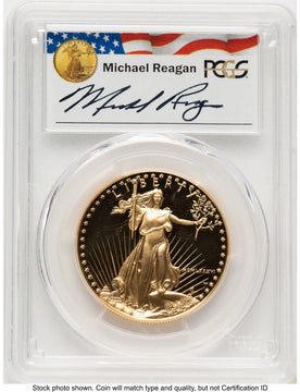 1986-W Proof Gold Eagle 1 oz Reagan Legacy Series Michael Reagan PCGS PR70