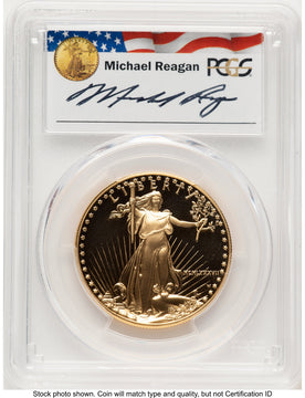 1987-W Proof Gold Eagle 1 oz Reagan Legacy Series Michael Reagan PCGS PR70