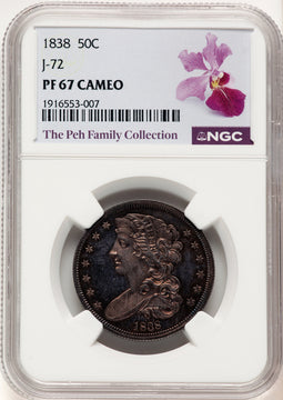 1838 P50C Half Dollar Judd-72 Pollock-75 R.5 Cameo Patterns NGC MS67