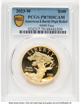 2023-W G$100 American Liberty High Relief Blue Gradient PCGS PR70 (782856001)