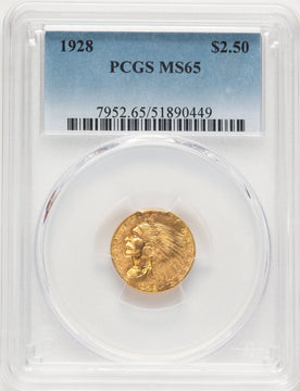 1928 $2.50 Indian Quarter Eagle PCGS MS65 (782922002)