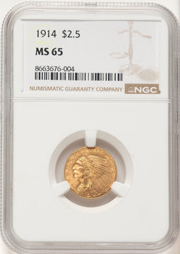 1914 $2.50 Indian Quarter Eagle NGC MS65 (782962030)