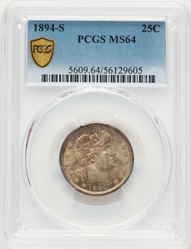 1894-S 25C Barber Quarter PCGS MS64