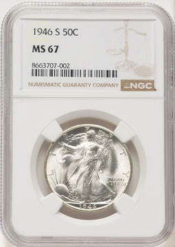1946-S 50C Walking Liberty Half Dollar NGC MS67 (782965003)