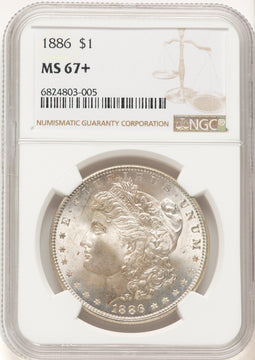 1886 Morgan Dollar NGC MS67+