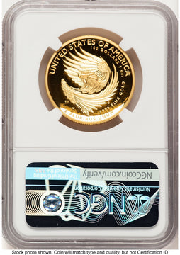 2025-W G$100 American Liberty High Relief Bunting Flag NGC PF70