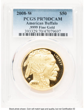 2008-W Proof Gold Buffalo 1 oz Blue Gradient PCGS PR70 (783005003)