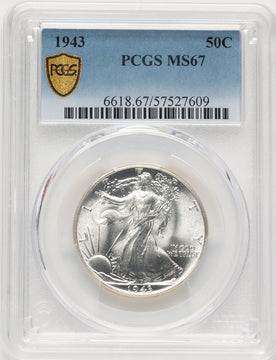 1943 50C Walking Liberty Half Dollar PCGS MS67 (783131007)