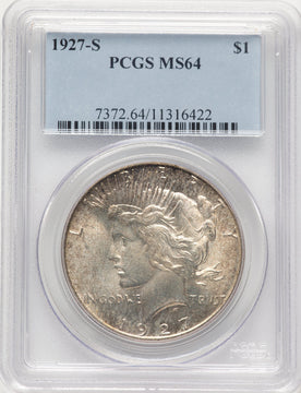 1927-S Peace Dollar PCGS MS64 (783243008)