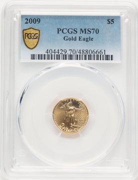 2009 $5 Tenth-Ounce Gold Eagle Blue Gradient PCGS MS70
