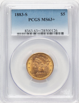 1883-S $5 Liberty Half Eagle PCGS MS63+