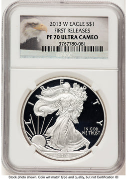 2013-W Proof Silver Eagle 1 oz FR Eagle Label NGC PF70