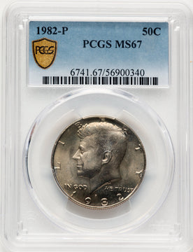 1982-P 50C Kennedy Half Dollar PCGS MS67