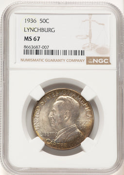 1936 50C Lynchburg Commemorative Silver NGC MS67 (783485002)