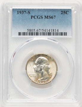 1937-S 25C Washington Quarter PCGS MS67 (783496009)