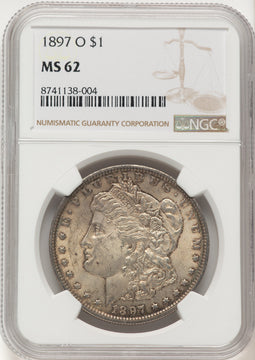 1897-O Brown Label Morgan Dollar NGC MS62