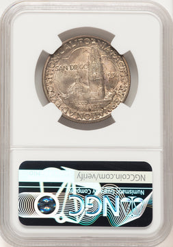1936-D 50C San Diego Brown Label Commemorative Silver NGC MS67