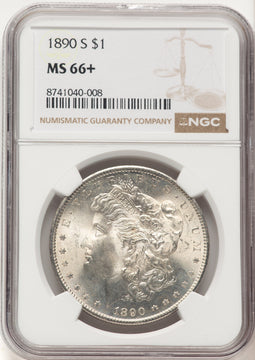 1890-S Brown Label Morgan Dollar NGC MS66+