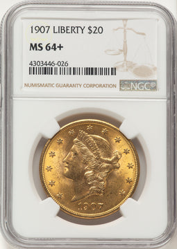 1907 $20 Liberty Liberty Double Eagle NGC MS64+