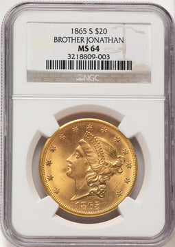 1865-S $20 Liberty Double Eagle NGC MS64 (783791025)