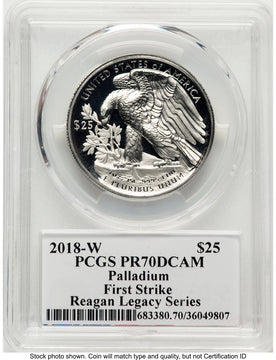 2018-W Palladium Eagle 1 oz FS Reagan Legacy Series Michael Reagan PCGS PR70