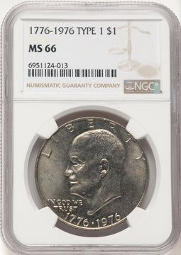 1976 $1 T1 Eisenhower Dollar NGC MS66 (783962001)