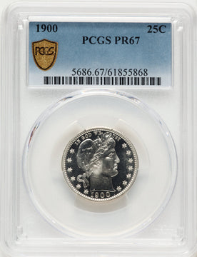 1900 25C Proof Barber Quarter PCGS PR67