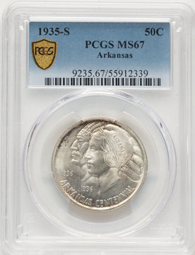 1935-S 50C Arkansas Commemorative Silver PCGS MS67