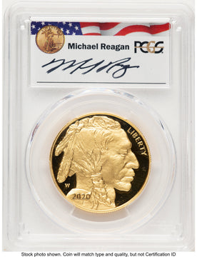 2020-W Proof Gold Buffalo 1 oz FDI Reagan Legacy Series Michael Reagan PCGS PR70