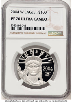 2004-W Proof Platinum Eagle 1 oz Brown Label NGC PF70