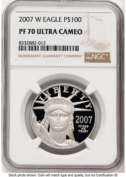 2007-W Proof Platinum Eagle 1 oz Brown Label NGC PF70 (784122014)
