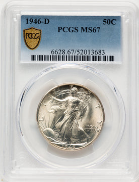 1946-D 50C Walking Liberty Half Dollar PCGS MS67 (784128010)