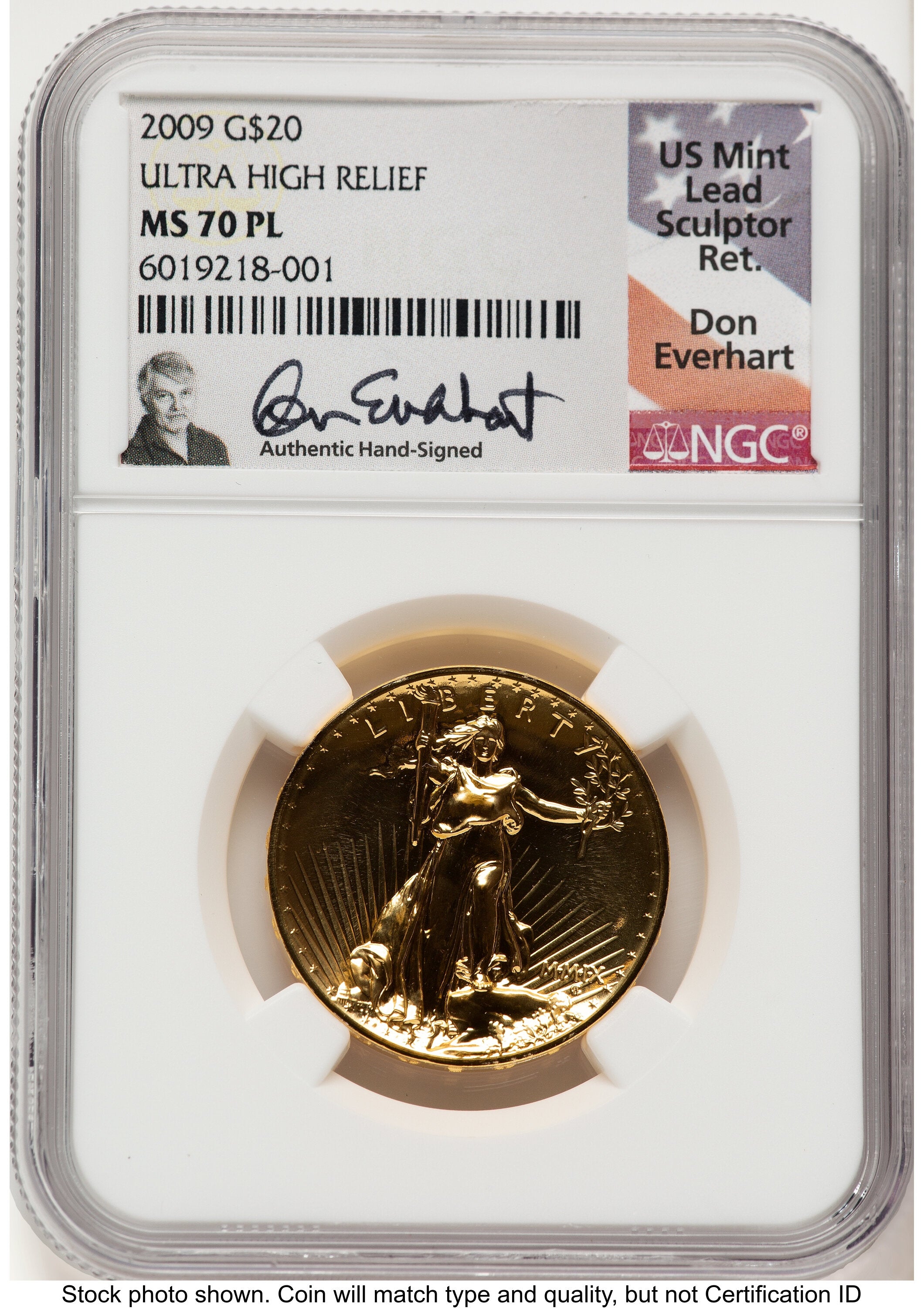 2009 G$20 Ultra High Relief PL Don Everhart NGC MS70 | LCR Coin