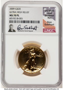 2009 G$20 Ultra High Relief PL Don Everhart NGC MS70 2009 G$20 Ultra High Relief PL Don Everhart NGC MS70