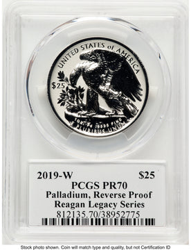 2019-W Palladium Eagle 1 oz REV Reagan Legacy Series Michael Reagan PCGS PR70