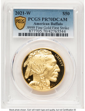 2021-W Proof Gold Buffalo 1 oz Blue Gradient PCGS PR70