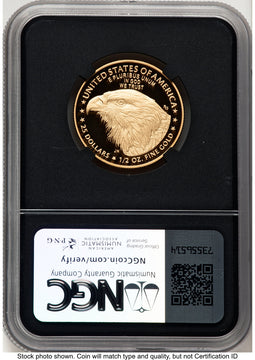 2024-W Proof Gold Eagle 1/2 oz AR David J Ryder TBE Label NGC PF70