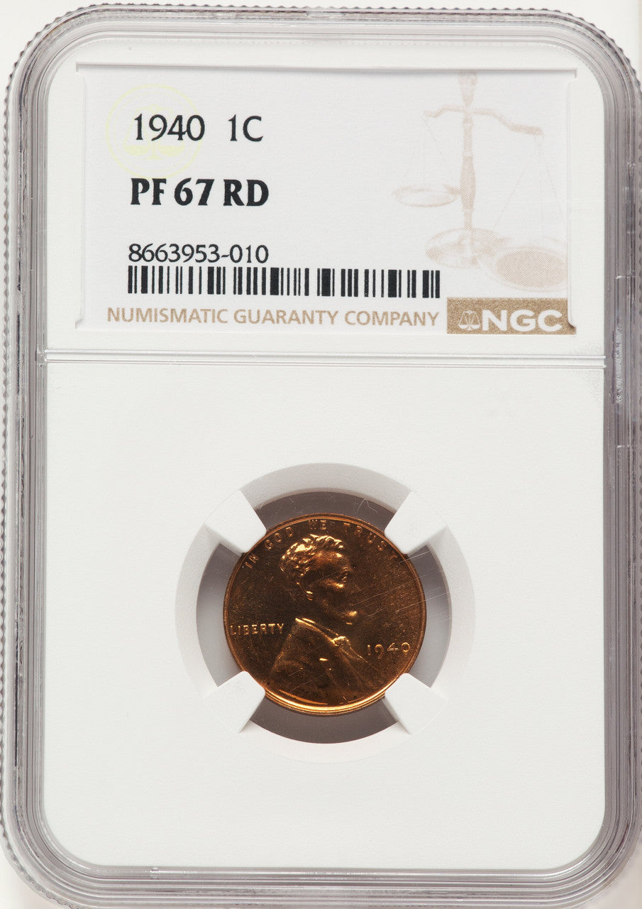 1940 1C RD Proof Lincoln Cent NGC PR67 | LCR Coin