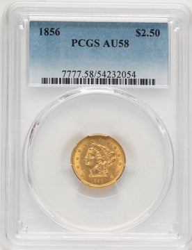 1856 $2.50 Liberty Quarter Eagle PCGS AU58