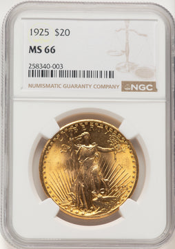 1925 $20 Saint-Gaudens Double Eagle NGC MS66