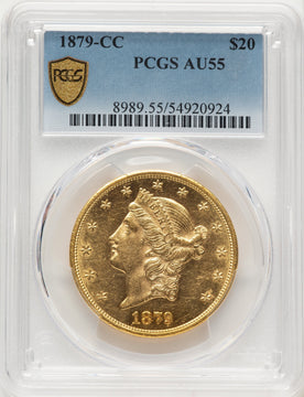 1879-CC $20 Liberty Double Eagle PCGS AU55 1879-CC $20 Liberty Double Eagle PCGS AU55