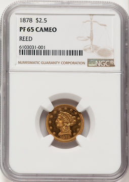 1878 $2.50 CA Proof Liberty Quarter Eagle NGC PR65