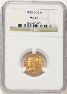 1925-D $2.50 Indian Quarter Eagle NGC MS65