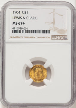 1904 G$1 Lewis and Clark Commemorative Gold NGC MS67+